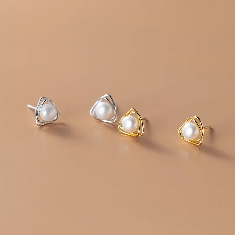 Ethereal Lines Baroque Pearl Earrings