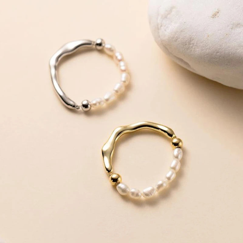 Opulent Waves Pearl Ring