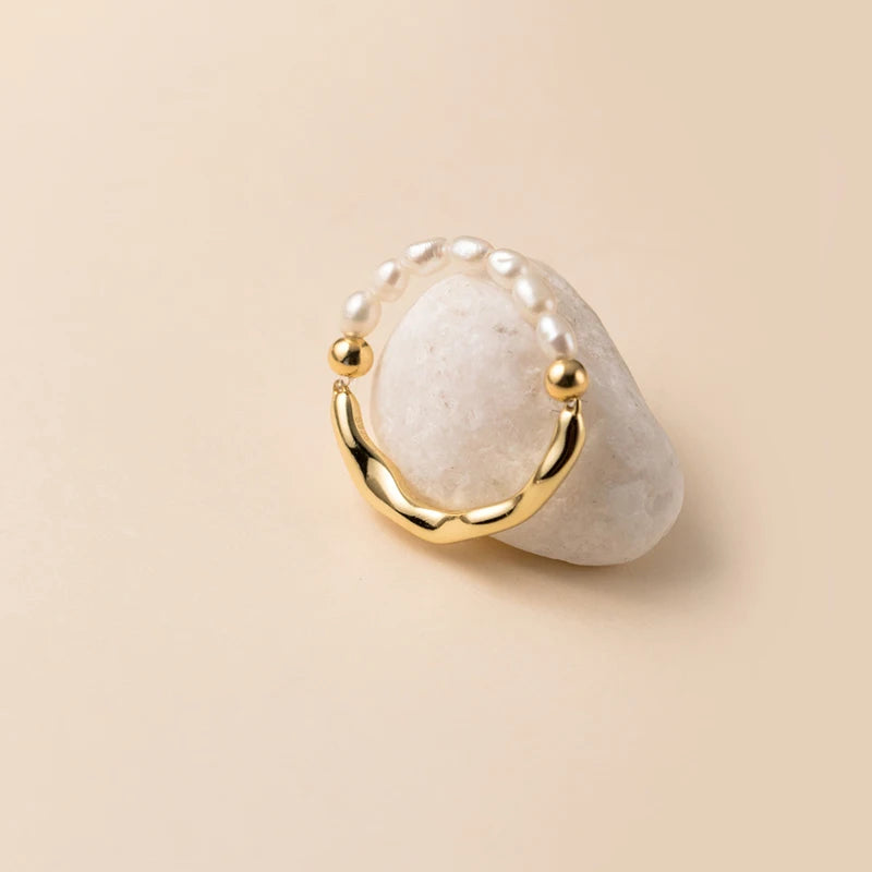 Opulent Waves Pearl Ring